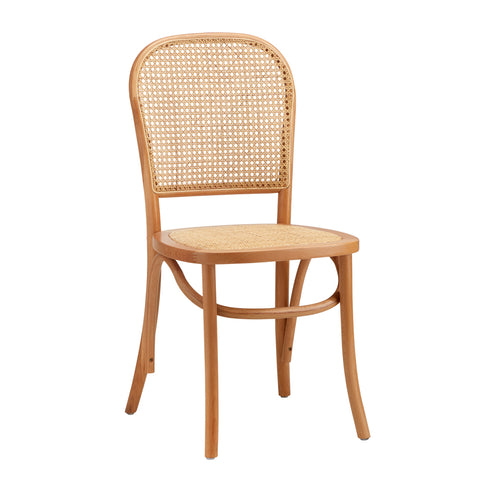 6PCS Dining Chairs Wooden Chairs Rattan Natural