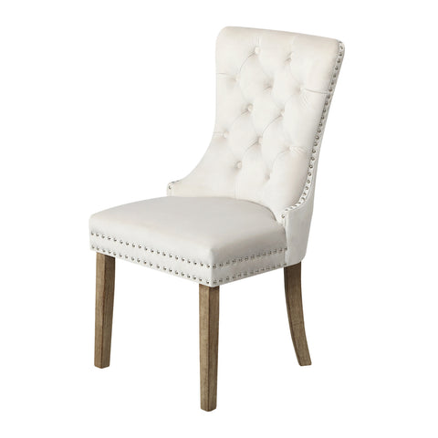 Velvet Dining Chair with French Tufted X2 Beige