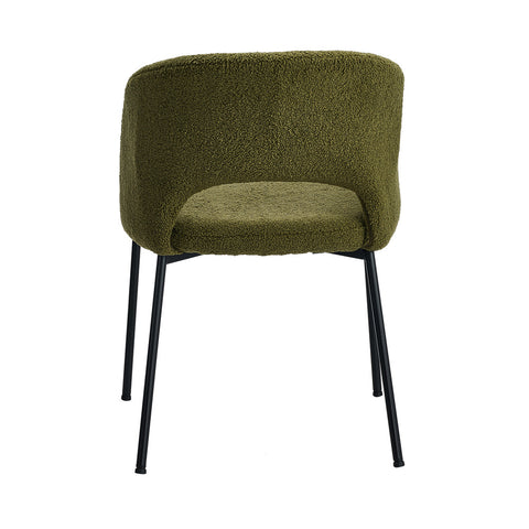 4x Armchair Dining Chair Sherpa Green&Black