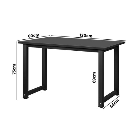 Computer Desk Veneer Table Top 120cm Black