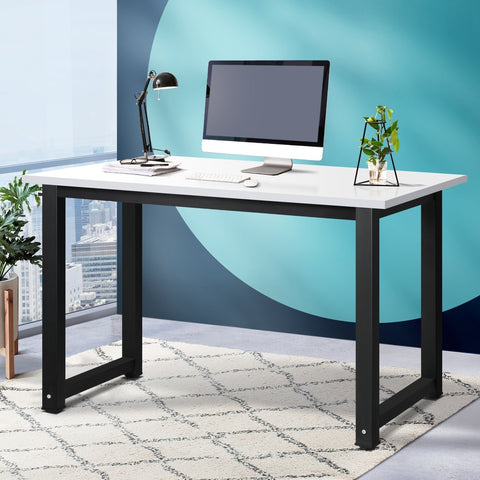 Computer Desk Metal Frame White Top 120cm