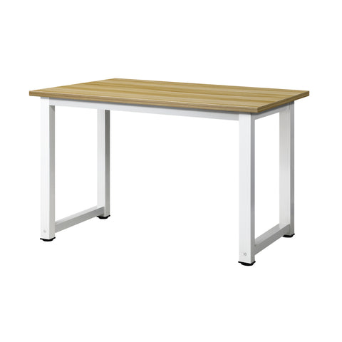Computer Desk White Frame Wood Top 120cm