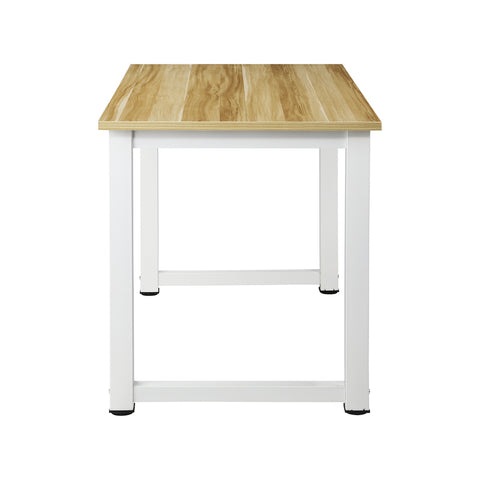 Computer Desk White Frame Wood Top 120cm