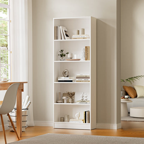 Bookshelf Display Shelf 5-Tier White