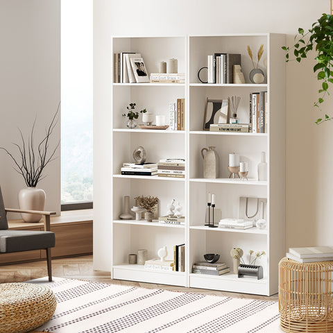 Bookshelf Display Shelf 5-Tier White