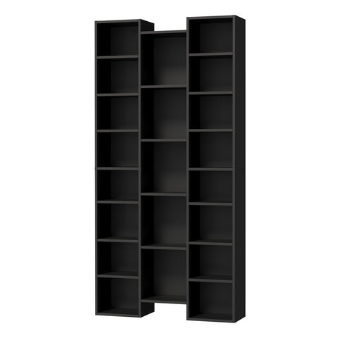 Bookshelf Display Shelf CD DVD Storage Media Rack Black
