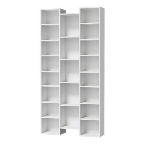 Bookshelf Display Shelf CD DVD Storage Media Rack White