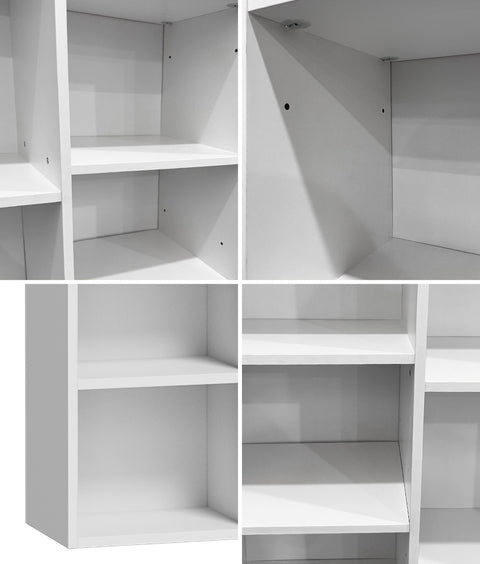 Bookshelf Display Shelf CD DVD Storage Media Rack White