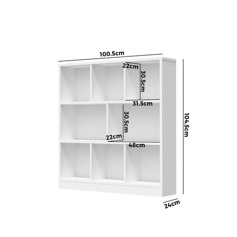 Bookshelf Display Shelves Unit Storage Organizer White