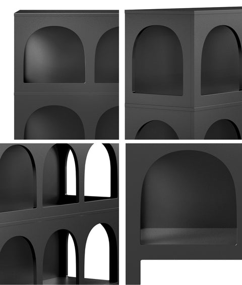 Display Shelf Storage Stand Bookshelf Black