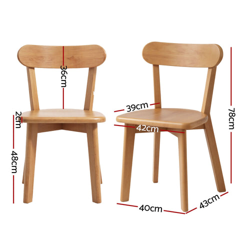 Haven 5pcs Round Dining Table and 4 Chairs Set Natural