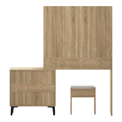 Dressing Table Stool Set 10 LED Bulbs Natural