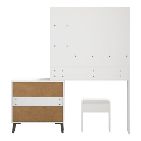 Dressing Table Stool Set 10 LED Bulbs White