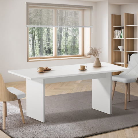 180cm Dining Table Rectangular Timber White