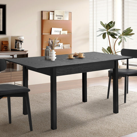 Extendable Dining Table 1.2-1.6m Wooden Kitchen Table Black