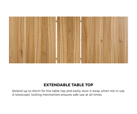 Extendable Dining Table 1.2-1.6m Wooden Kitchen Table