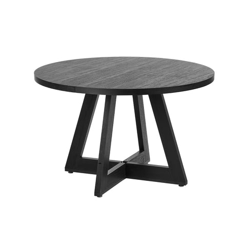 120cm Round Dining Table Wooden Kitchen Furniture Black