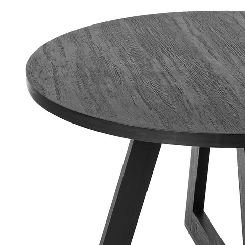 120cm Round Dining Table Wooden Kitchen Furniture Black