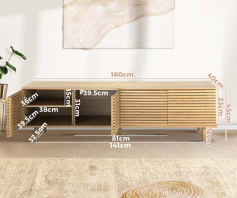 TV Stand Cabinet Entertainment Unit Unique Door 160CM