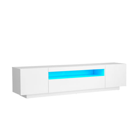 TV Stand Cabinet Entertainment Unit Gloss RGB LED White 180CM