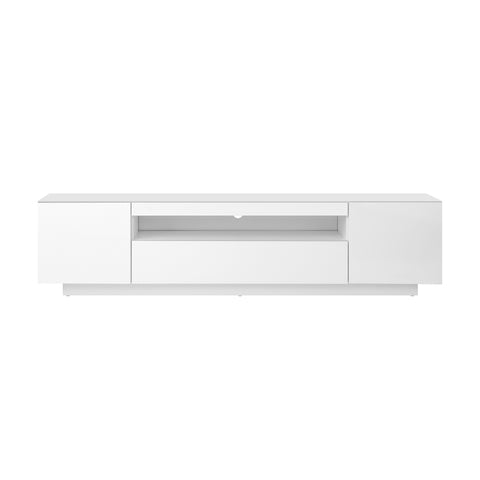 TV Stand Cabinet Entertainment Unit Gloss RGB LED White 180CM