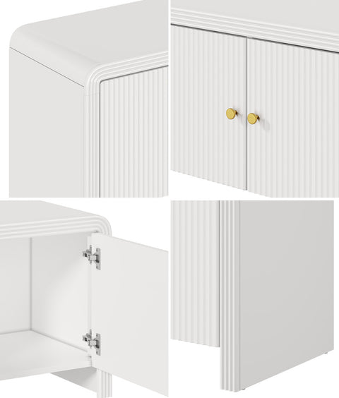 TV Cabinet Entertainment Unit Stand 160cm Fluted Doors