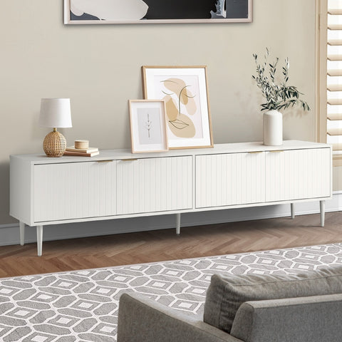 TV Stand Cabinet Entertainment Unit Four Door 180cm White