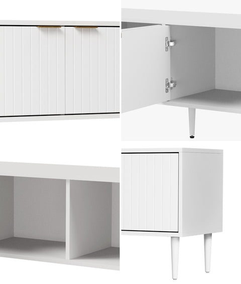 TV Stand Cabinet Entertainment Unit Four Door 180cm White