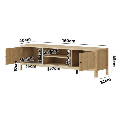 TV Cabinet Entertainment Unit Stand 160cm Natural