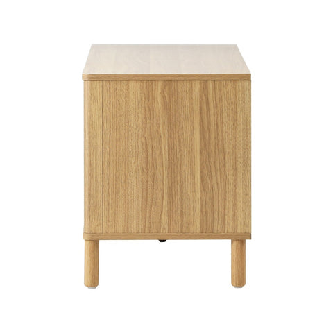 TV Cabinet Entertainment Unit Stand 160cm Rattan Doors Natural