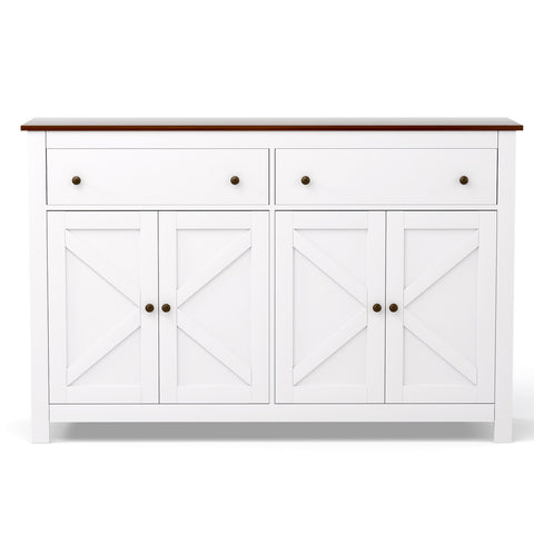 Buffet Sideboard Storage Cabinet Kitchen Cupboard 2 Drawers 140CM White