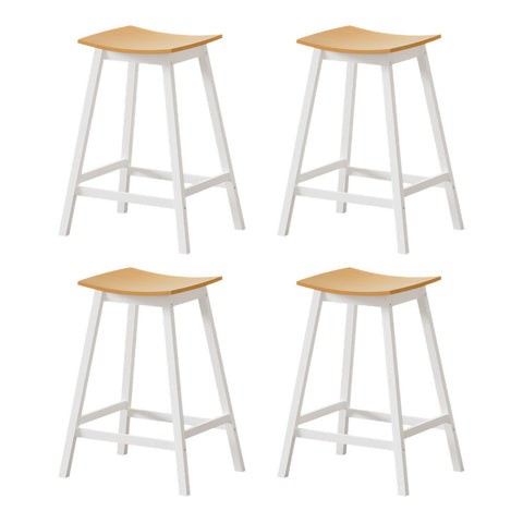 4x Bar Stools Wooden Chairs Oak