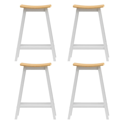 4x Bar Stools Wooden Chairs Oak