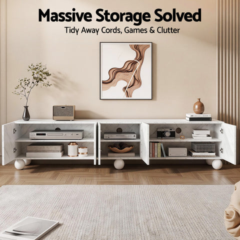 TV Unit Entertainment Unit Storage Cabinet 200cm White