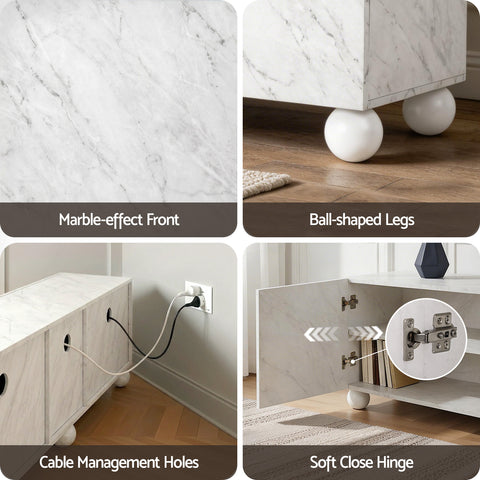 TV Unit Entertainment Unit Storage Cabinet 200cm White