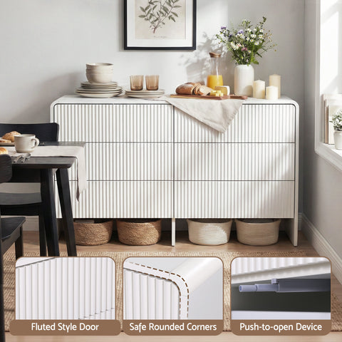 6 Chest of Drawers Dresser Cabinet Beige