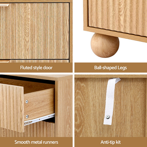 4 Chest of Drawers Dresser Tallboy Pine