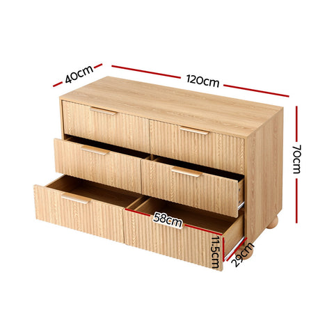 6 Chest of Drawers Dresser Tallboy Pine