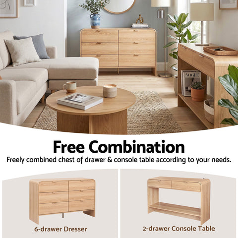 6 Chest of Drawers Dresser Cabinet Pine