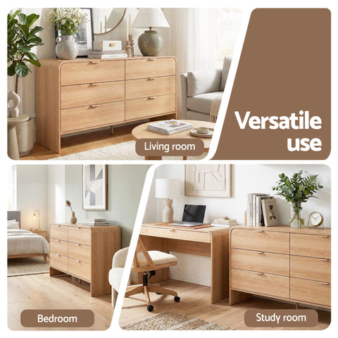 6 Chest of Drawers Dresser Cabinet Pine