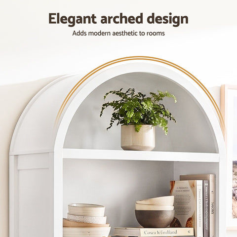 Buffet Sideboard Cabinet Pantry 180CM Arched Storage Bookshelf White