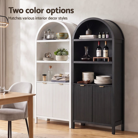 Buffet Sideboard Cabinet Pantry 180CM Arched Storage Bookshelf White