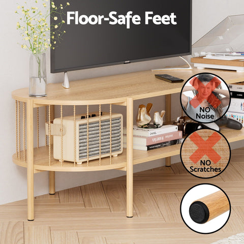 May TV Unit & Coffee Table Set Storage Shelf Pine