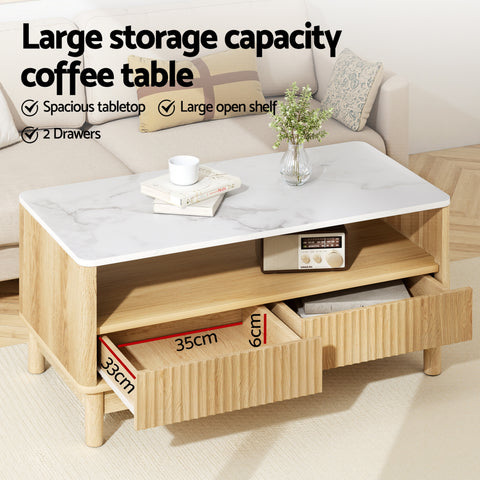 Daisy TV Unit & Coffee Table Set Storage Drawers Pine