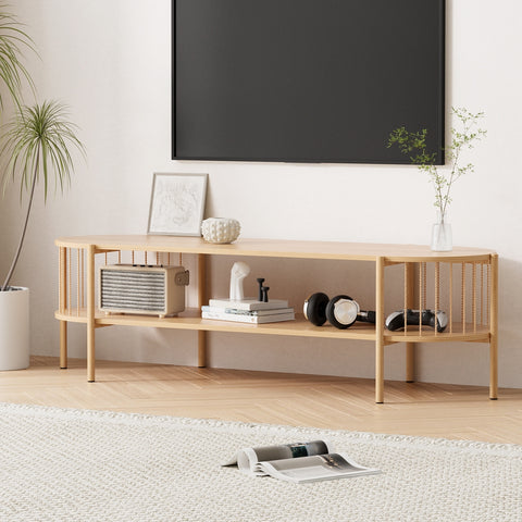 TV Unit Entertainment Unit Storage Shelf 148cm Pine