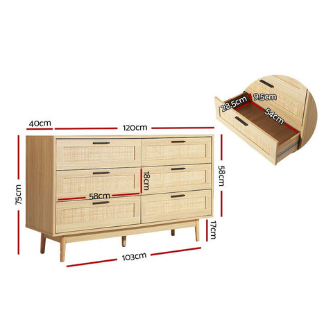 6 Chest of Drawers - BRIONY Oak