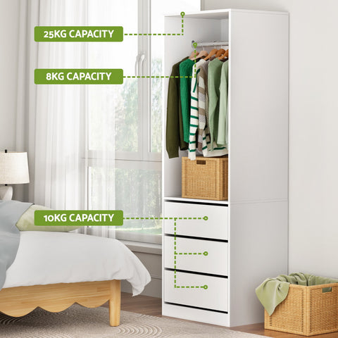 Wardrobe Clothes Closet Storage Organizer White