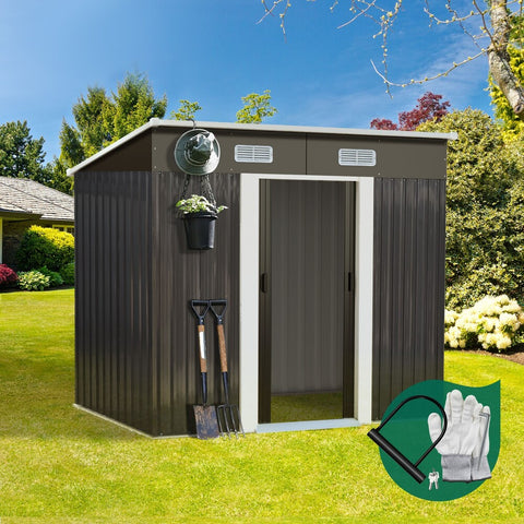 Livsip Garden Shed 1.94x1.21M Workshop Cabin Metal House