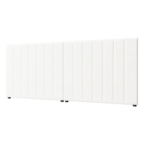 Bed Frame Headboard Double Queen King White Boucle