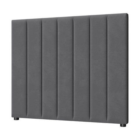 Bed Frame Headboard King Single Size Grey Velvet